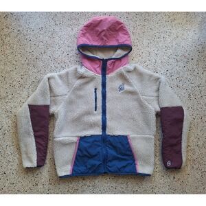 Peloton Cycling Deep Pile Fleece Sherpa Full Zip Hooded Jacket